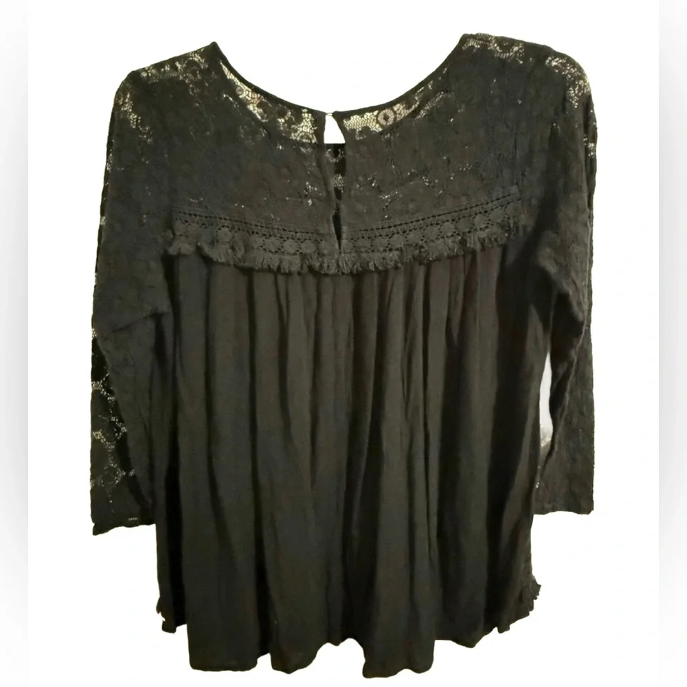 Umgee Women’s 1X Elegant Black Lace Blouse whimsygoth goth punk - Picture 2 of 3